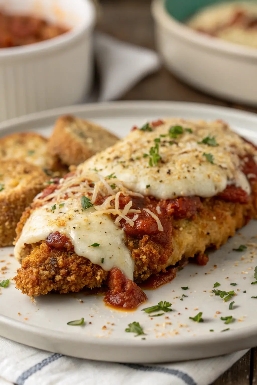 A delicious plate of Air Fryer Chicken Parmesan