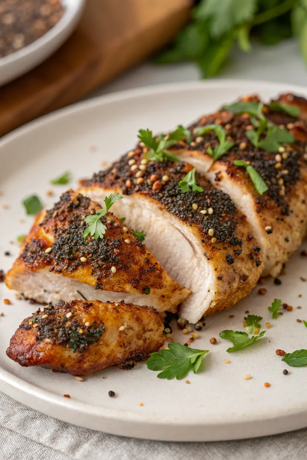 A delicious plate of Air Fryer Chicken Chia