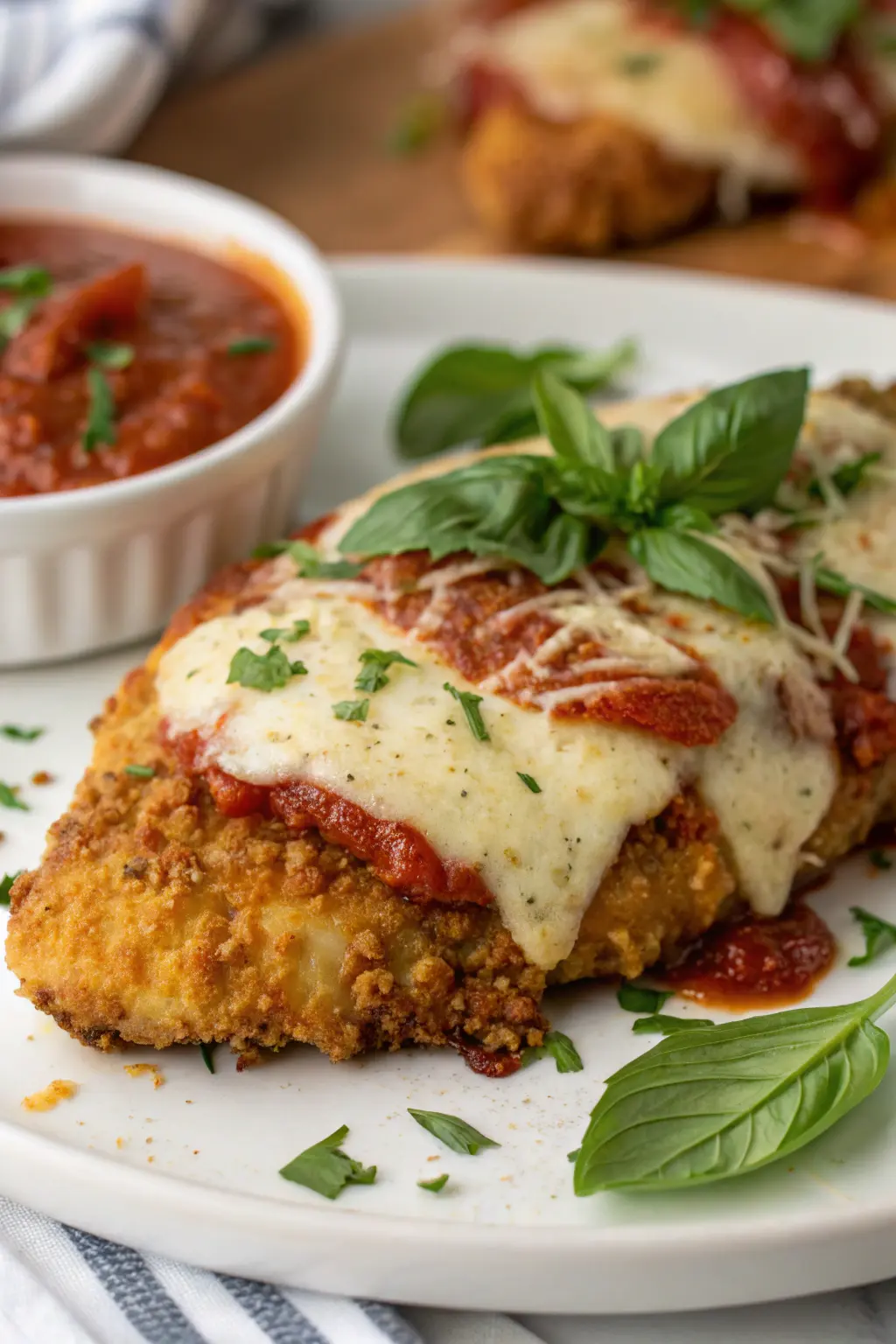 A delicious plate of Air Fryer Chicken Parmesan