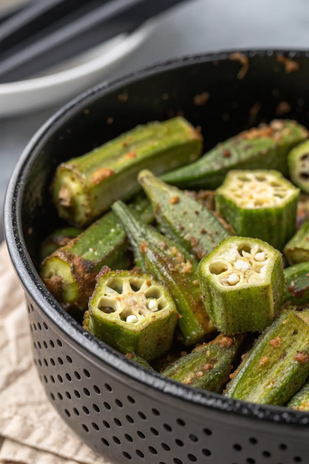 A delicious plate of Air Fryer Okra