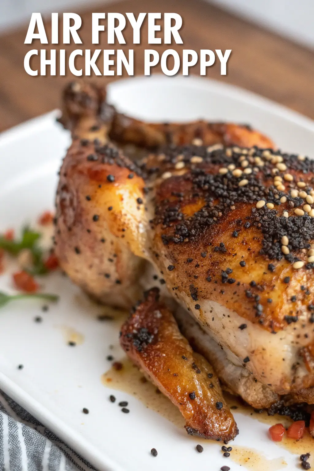 A delicious plate of Air Fryer Chicken Poppy
