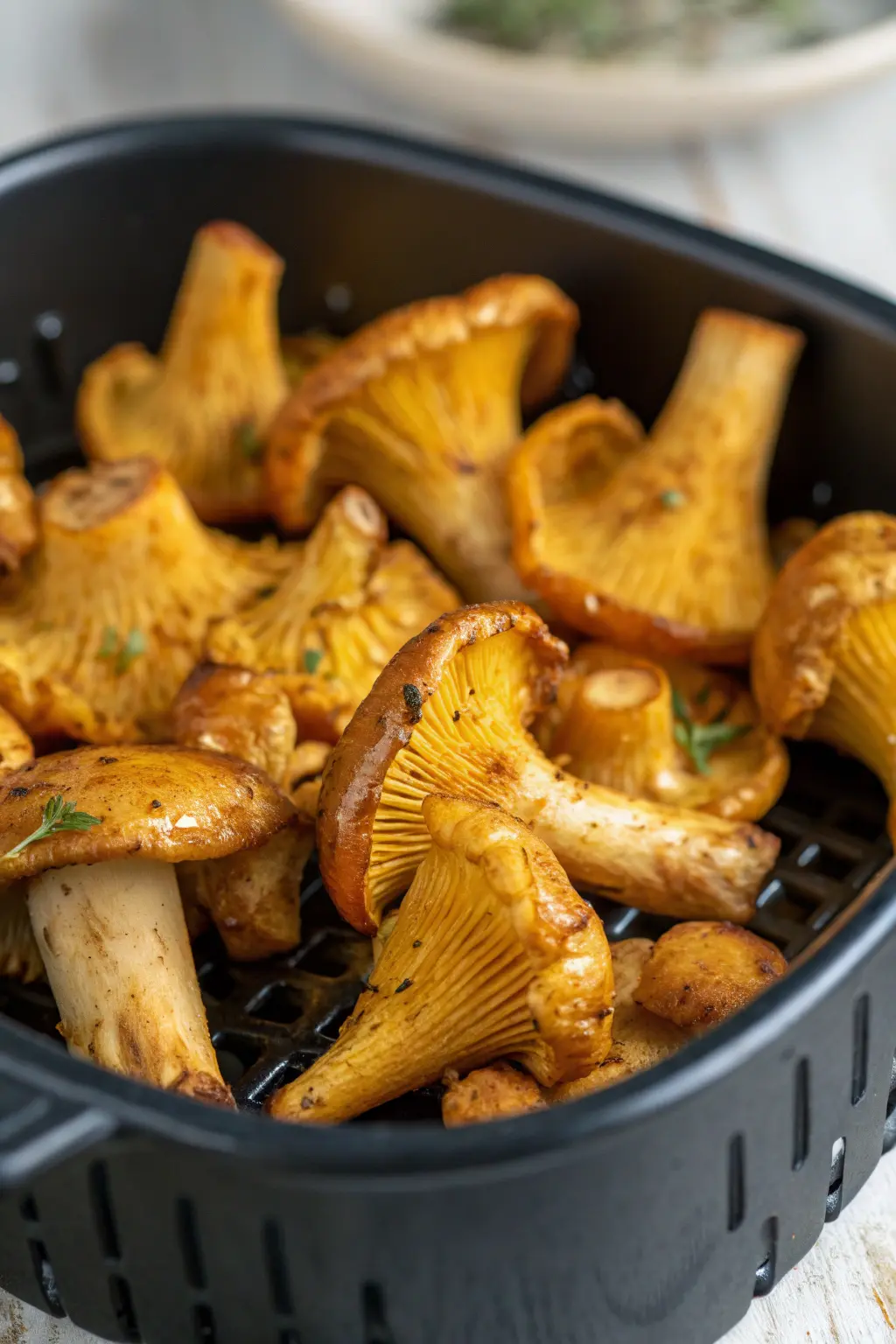 A delicious plate of Air Fryer Chanterelles