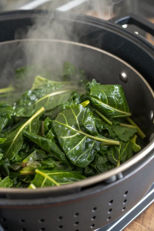 A delicious plate of Air Fryer Collard Greens