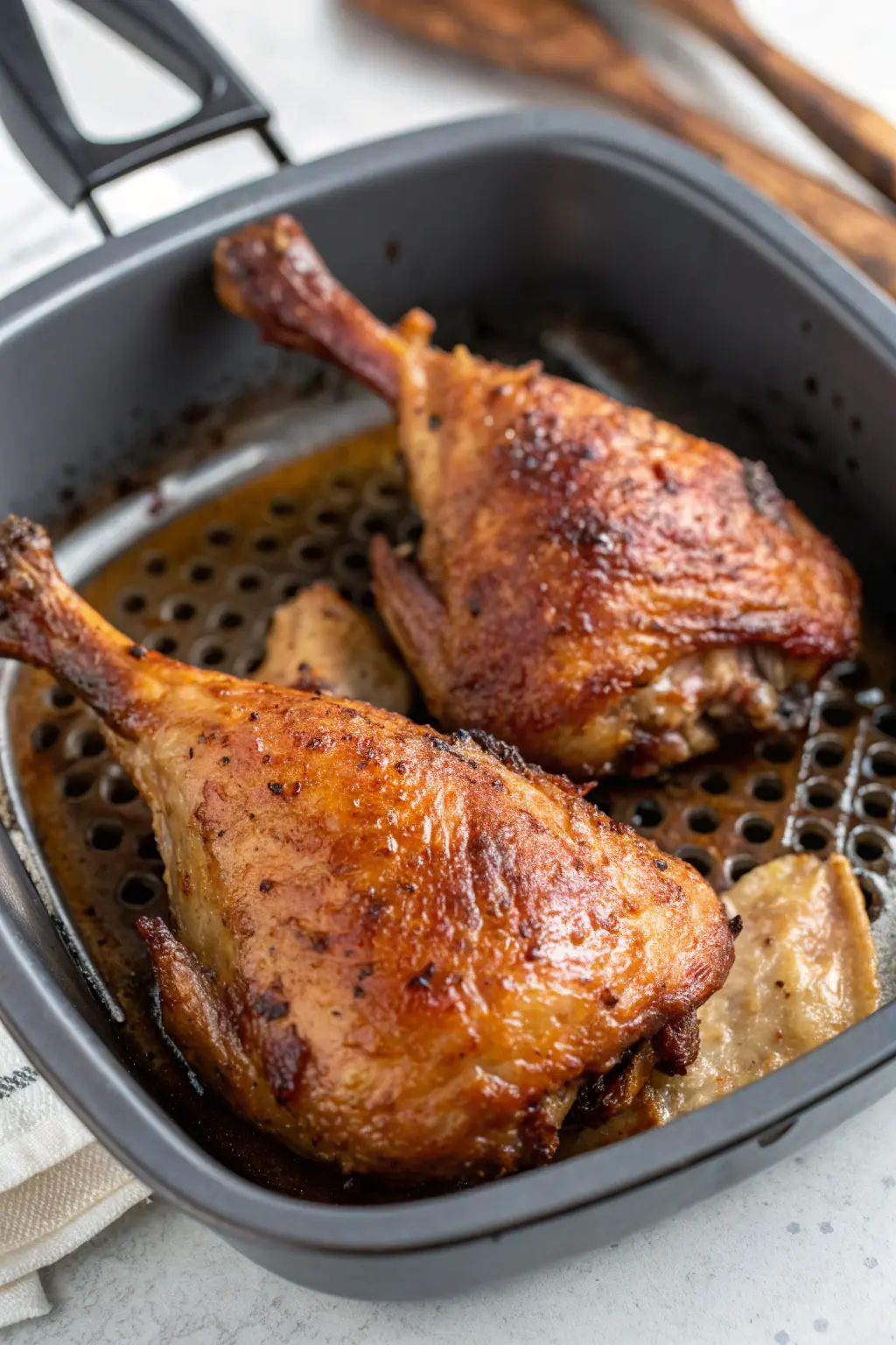 A delicious plate of Air Fryer Duck Legs