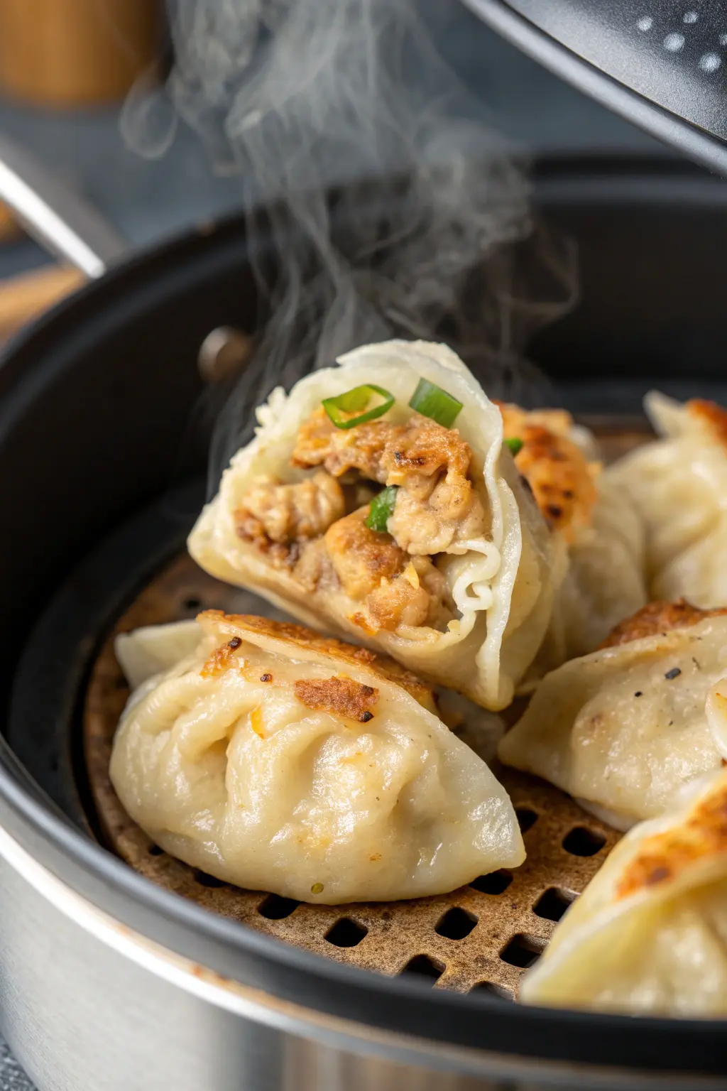 A delicious plate of Air Fryer Chicken Dumplings