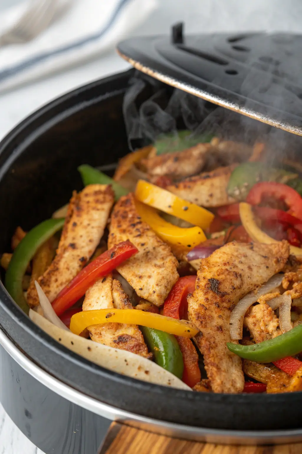A delicious plate of Air Fryer Chicken Fajitas