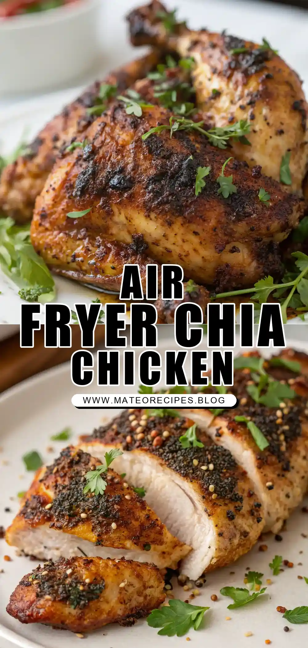 Pinterest pin 1 (Design 1) for Air Fryer Chicken Chia