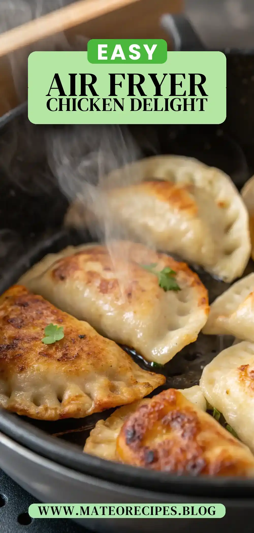 Pinterest pin 2 (Design 2) for Air Fryer Chicken Pierogi