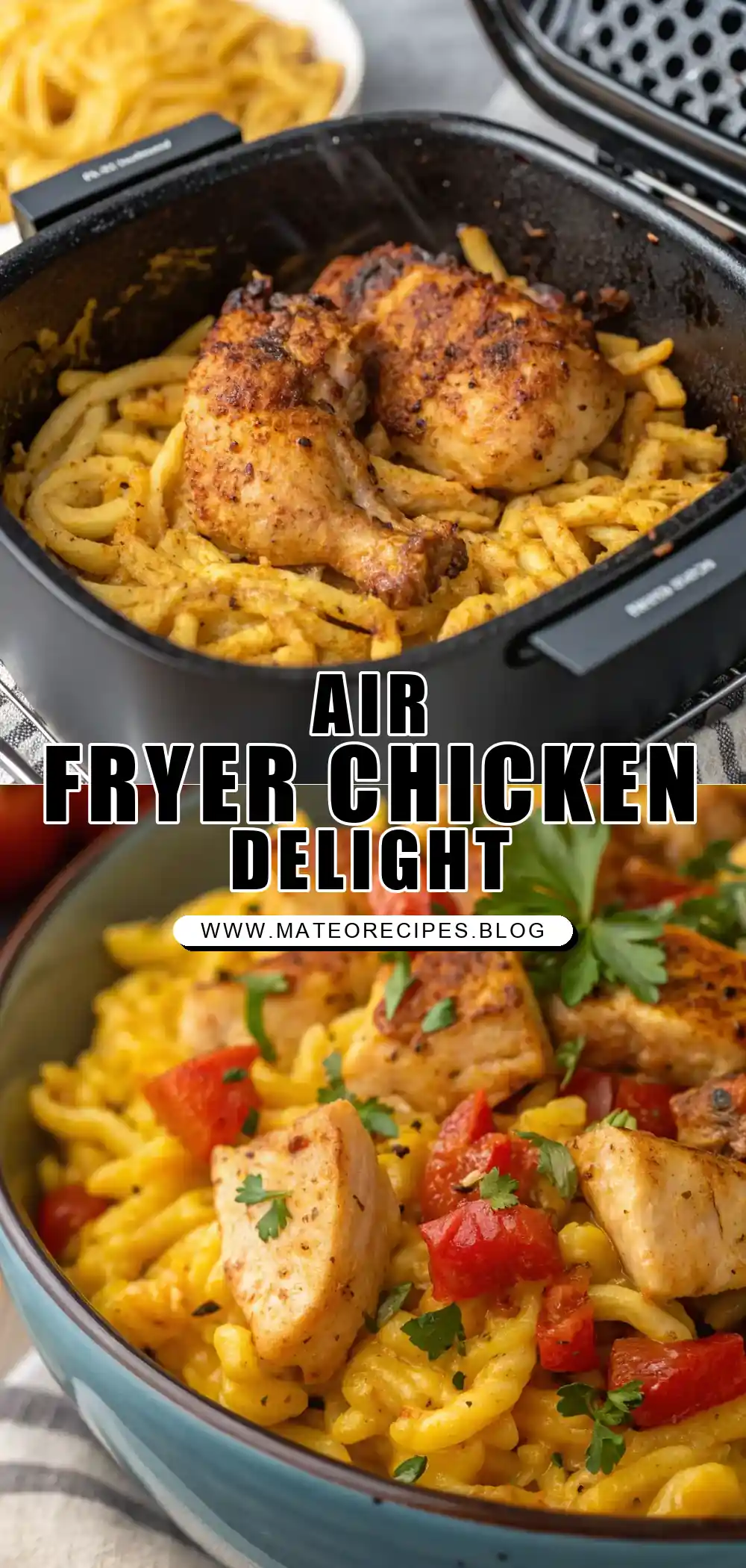 Pinterest pin 1 (Design 1) for Air Fryer Chicken Spätzle