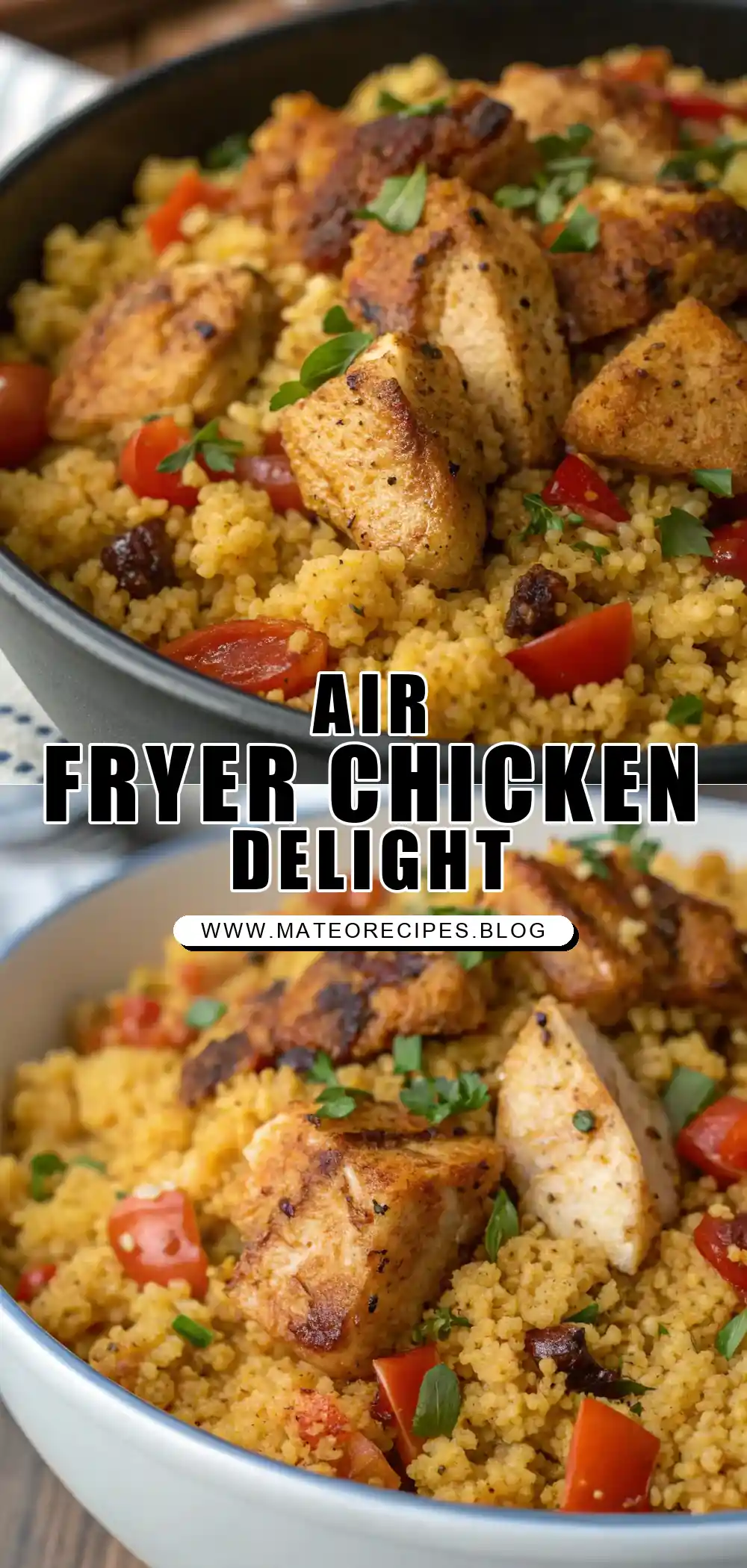 Pinterest pin 1 (Design 1) for Air Fryer Chicken Couscous