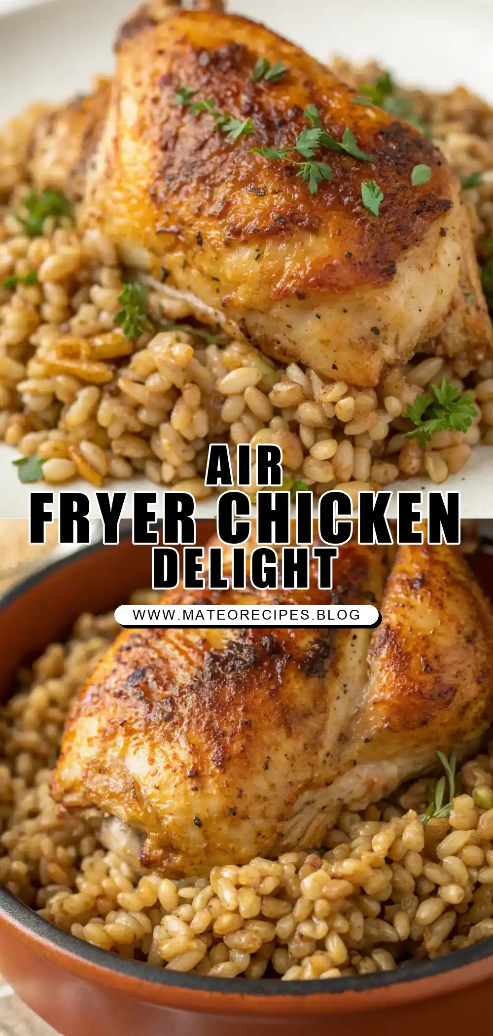Pinterest pin 1 (Design 1) for Air Fryer Chicken Barley