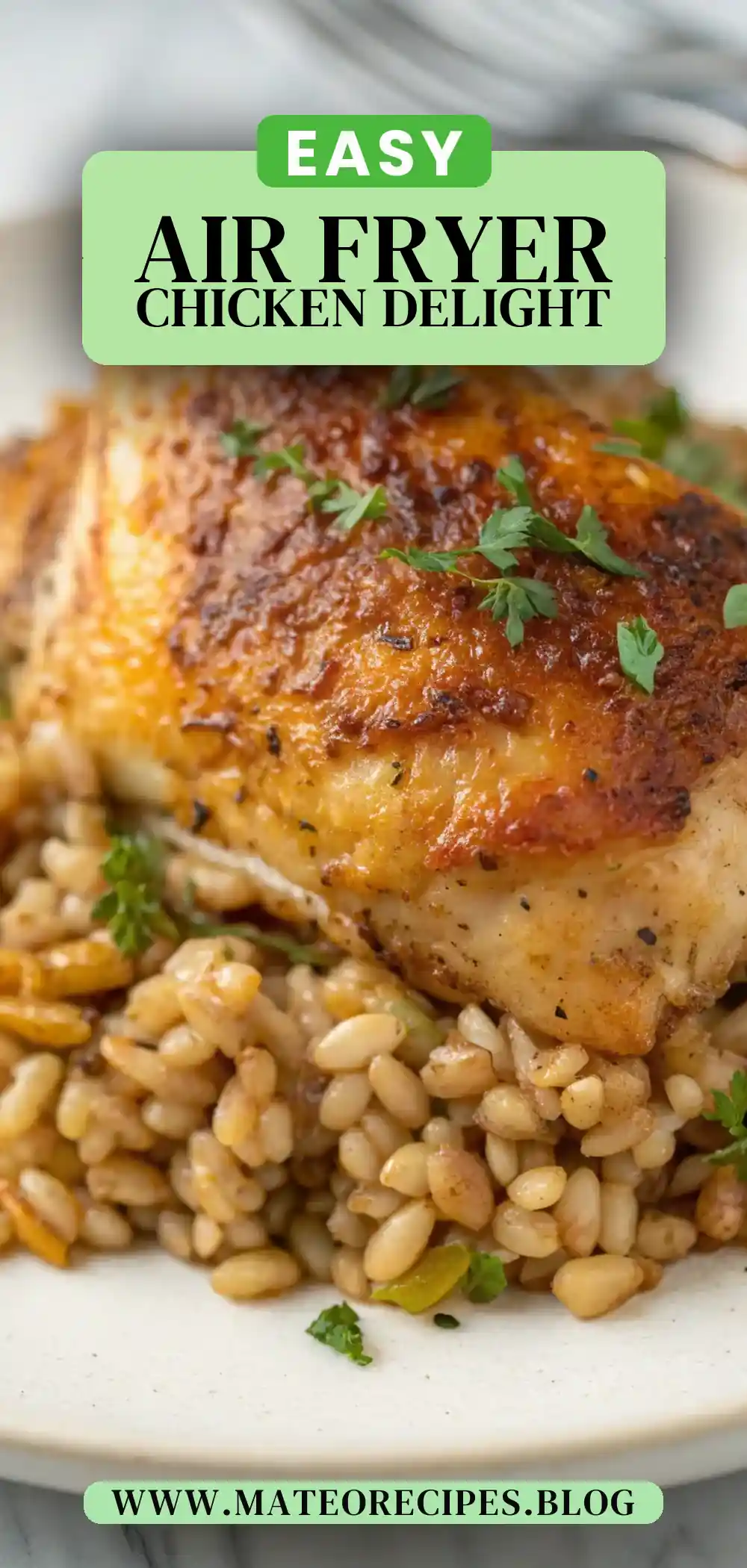 Pinterest pin 2 (Design 2) for Air Fryer Chicken Barley