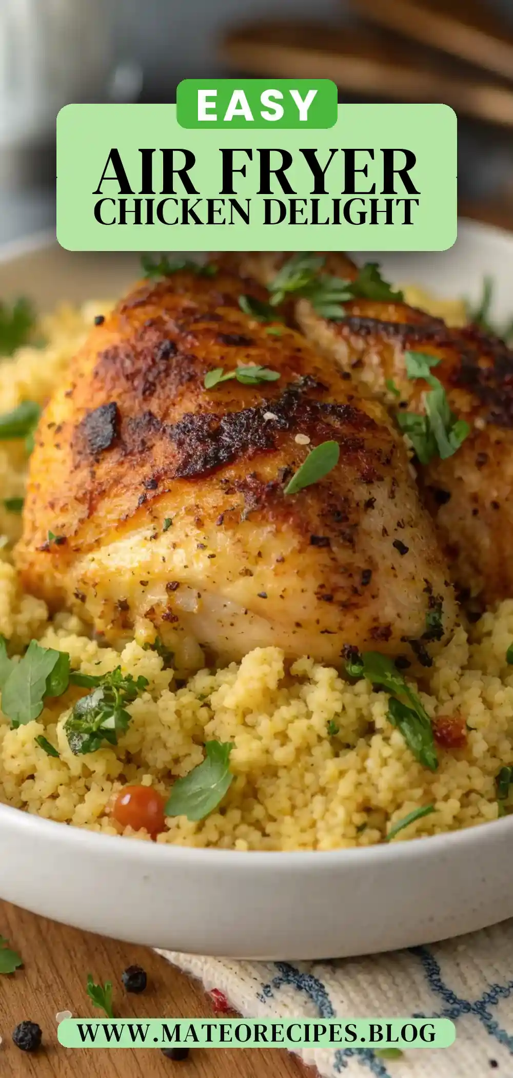 Pinterest pin 2 (Design 2) for Air Fryer Chicken Millet