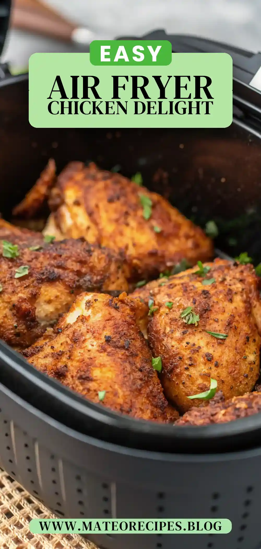 Pinterest pin 2 (Design 2) for Air Fryer Chicken Sorghum