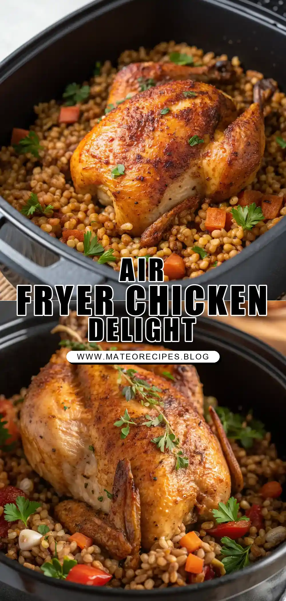 Pinterest pin 1 (Design 1) for Air Fryer Chicken Spelt