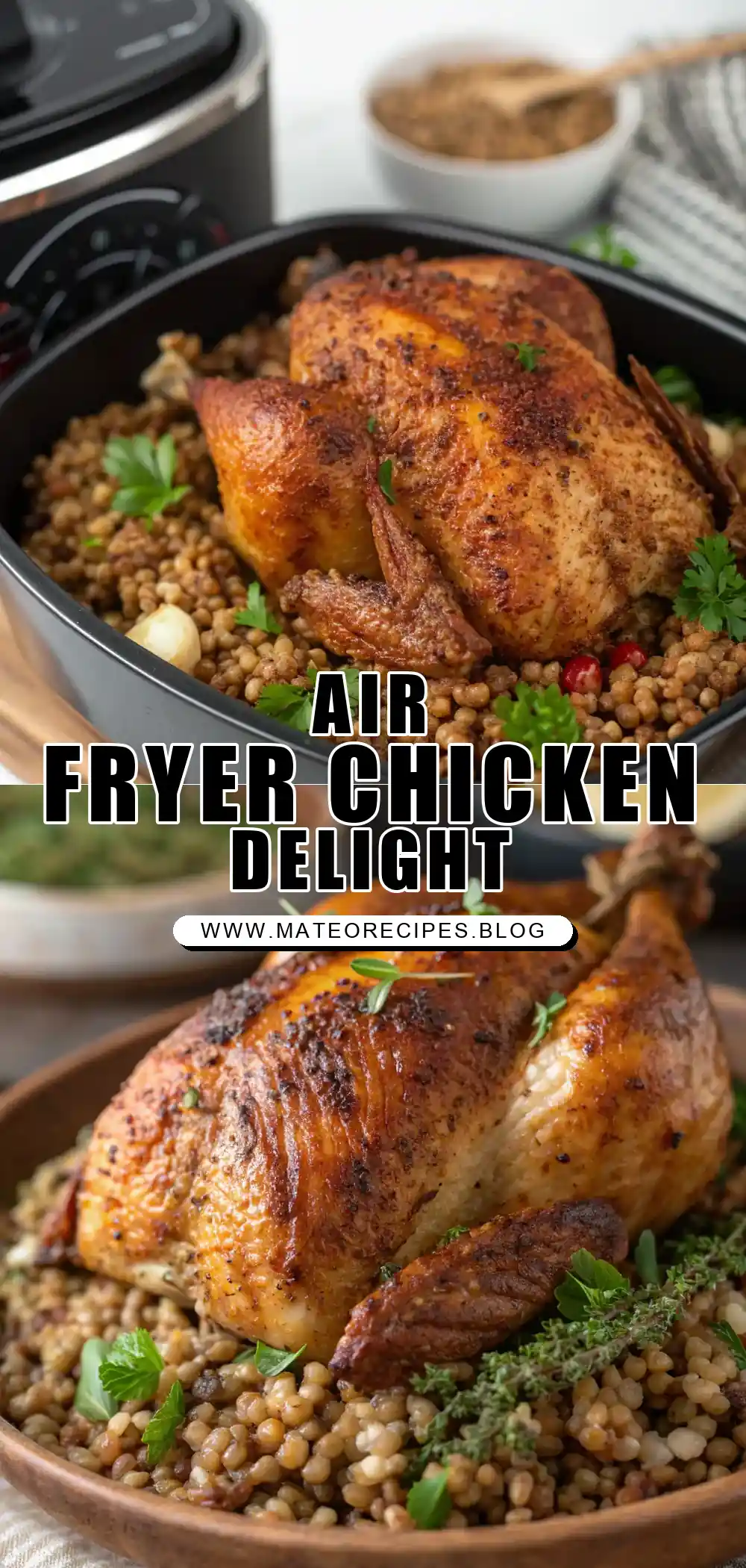 Pinterest pin 1 (Design 1) for Air Fryer Chicken Buckwheat