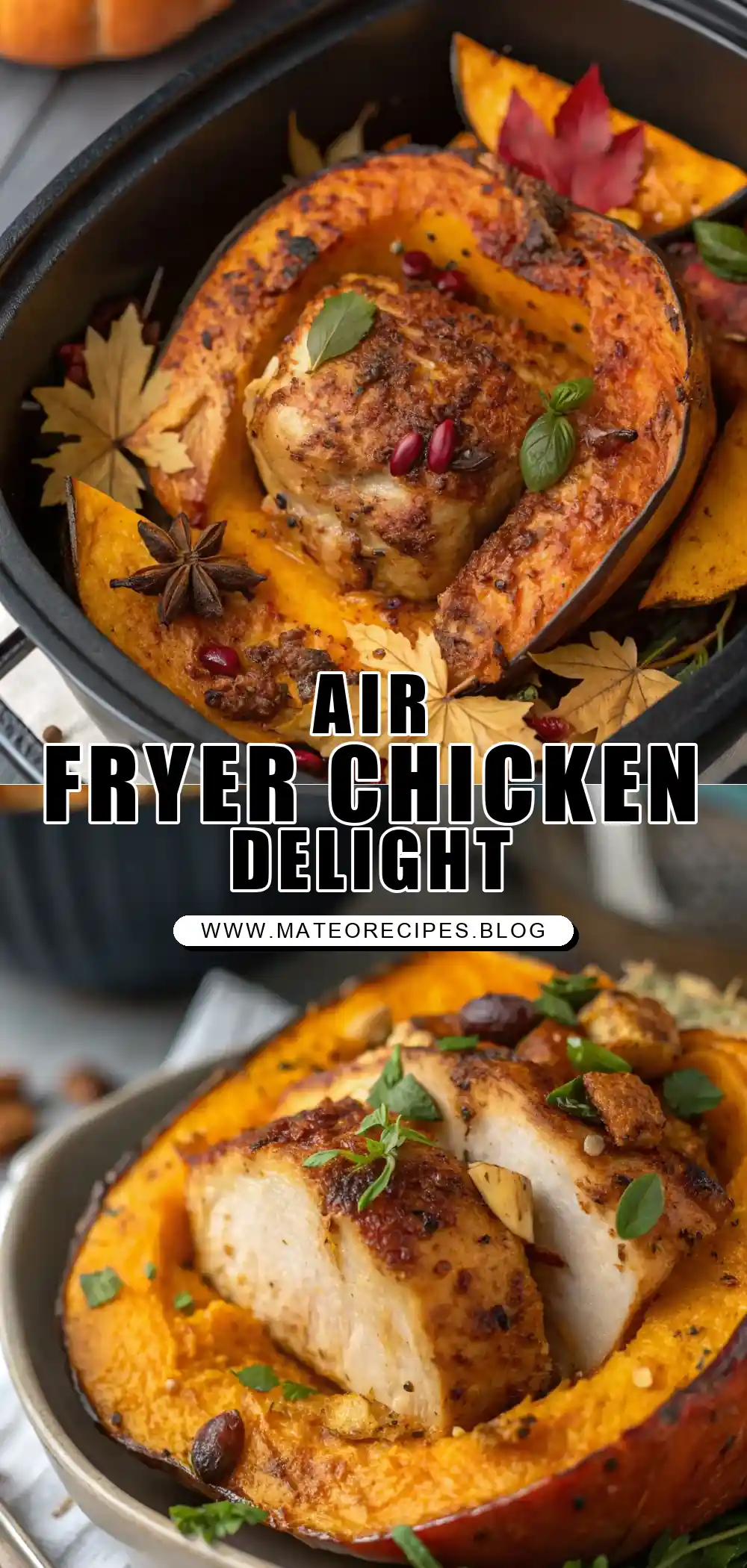 Pinterest pin 1 (Design 1) for Air Fryer Chicken Pumpkin