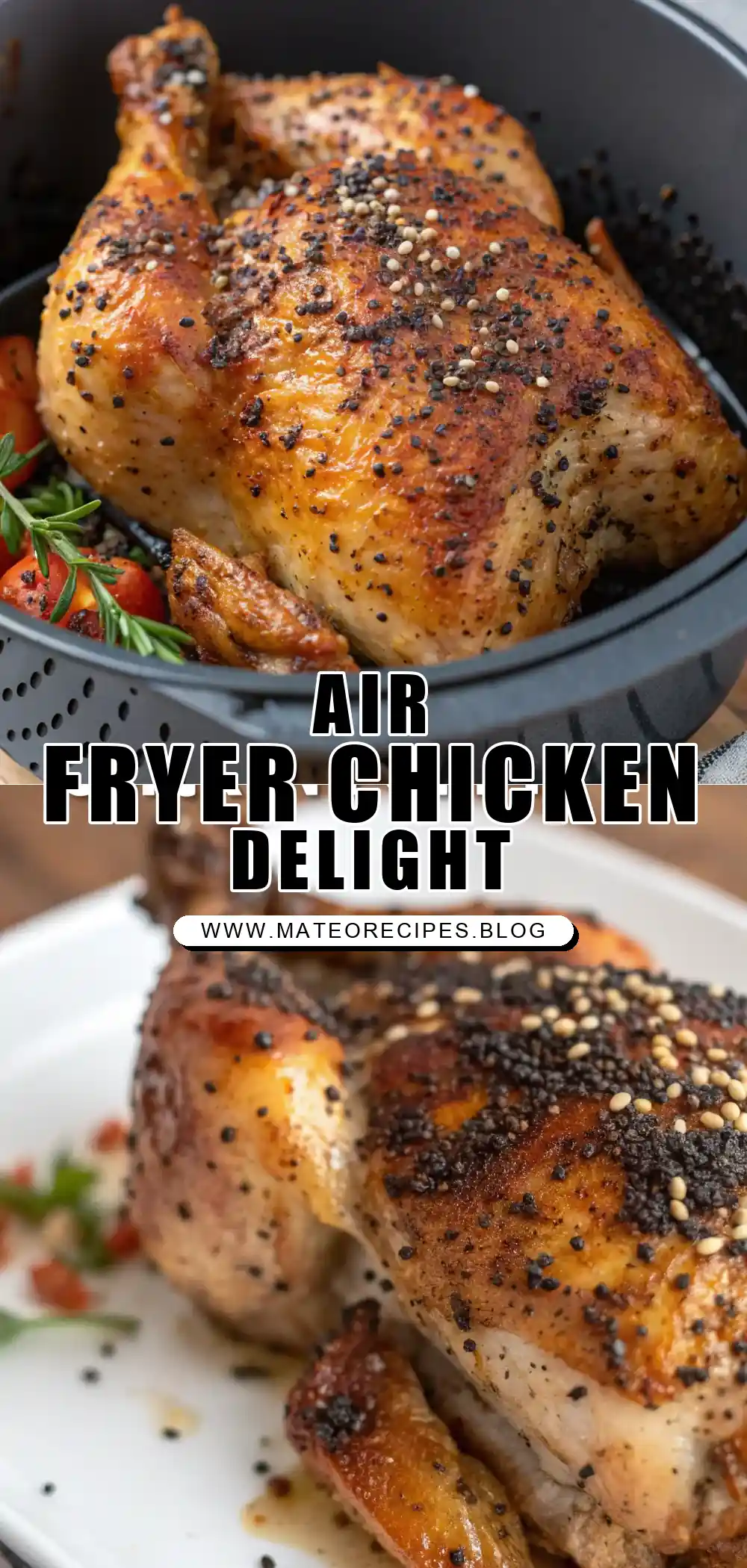 Pinterest pin 1 (Design 1) for Air Fryer Chicken Poppy