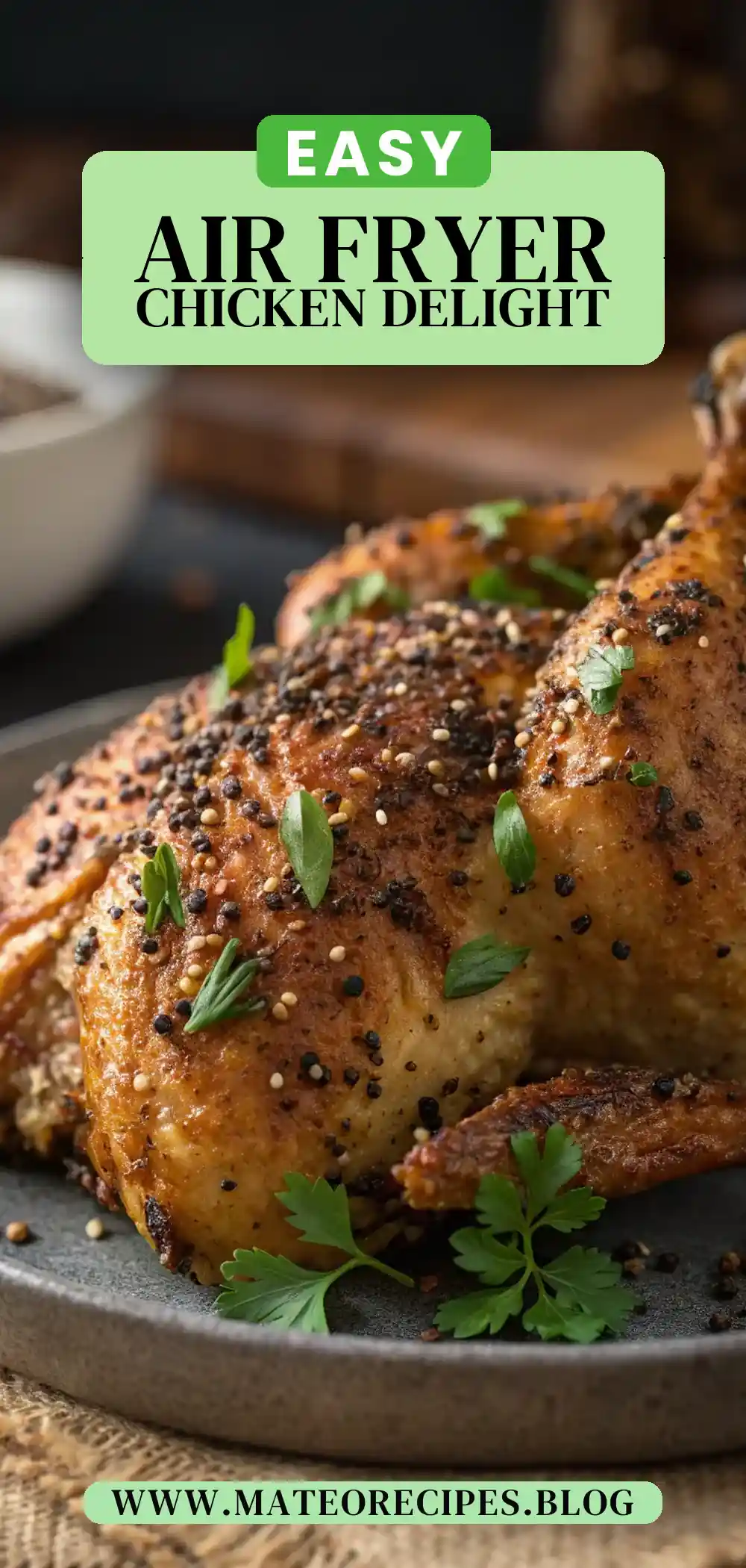 Pinterest pin 2 (Design 2) for Air Fryer Chicken Chia Seeds