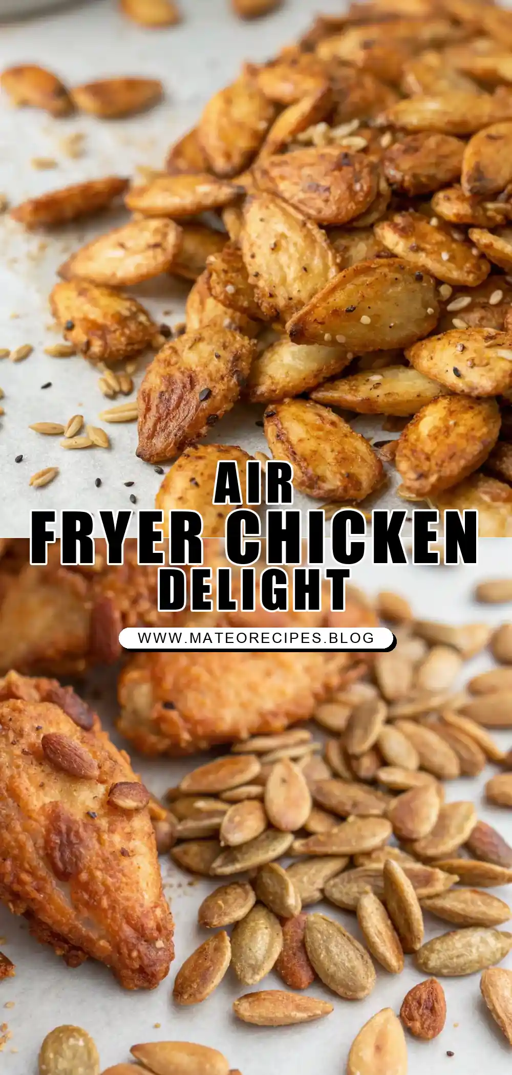 Pinterest pin 1 (Design 1) for Air Fryer Chicken Sunflower Seeds