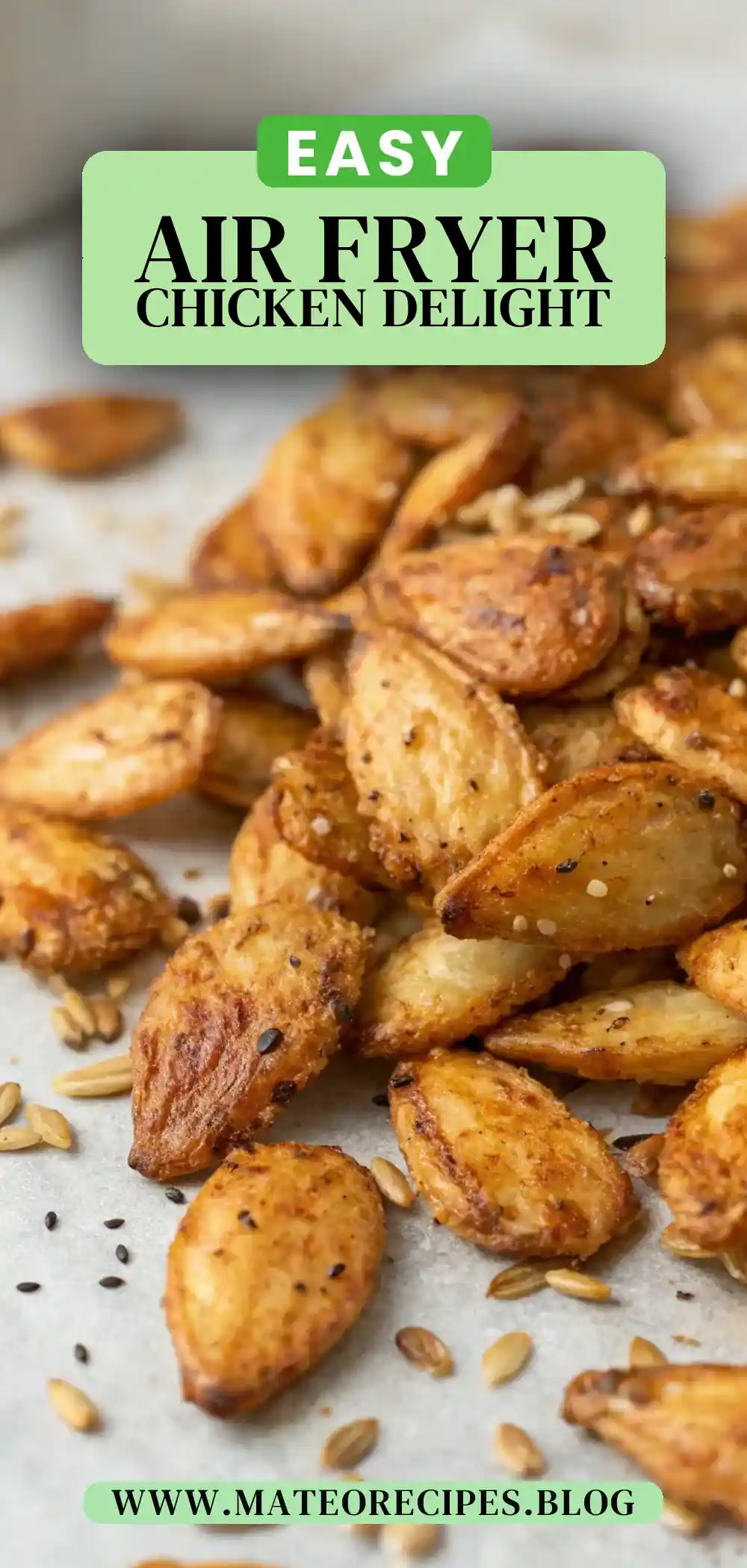 Pinterest pin 2 (Design 2) for Air Fryer Chicken Sunflower Seeds