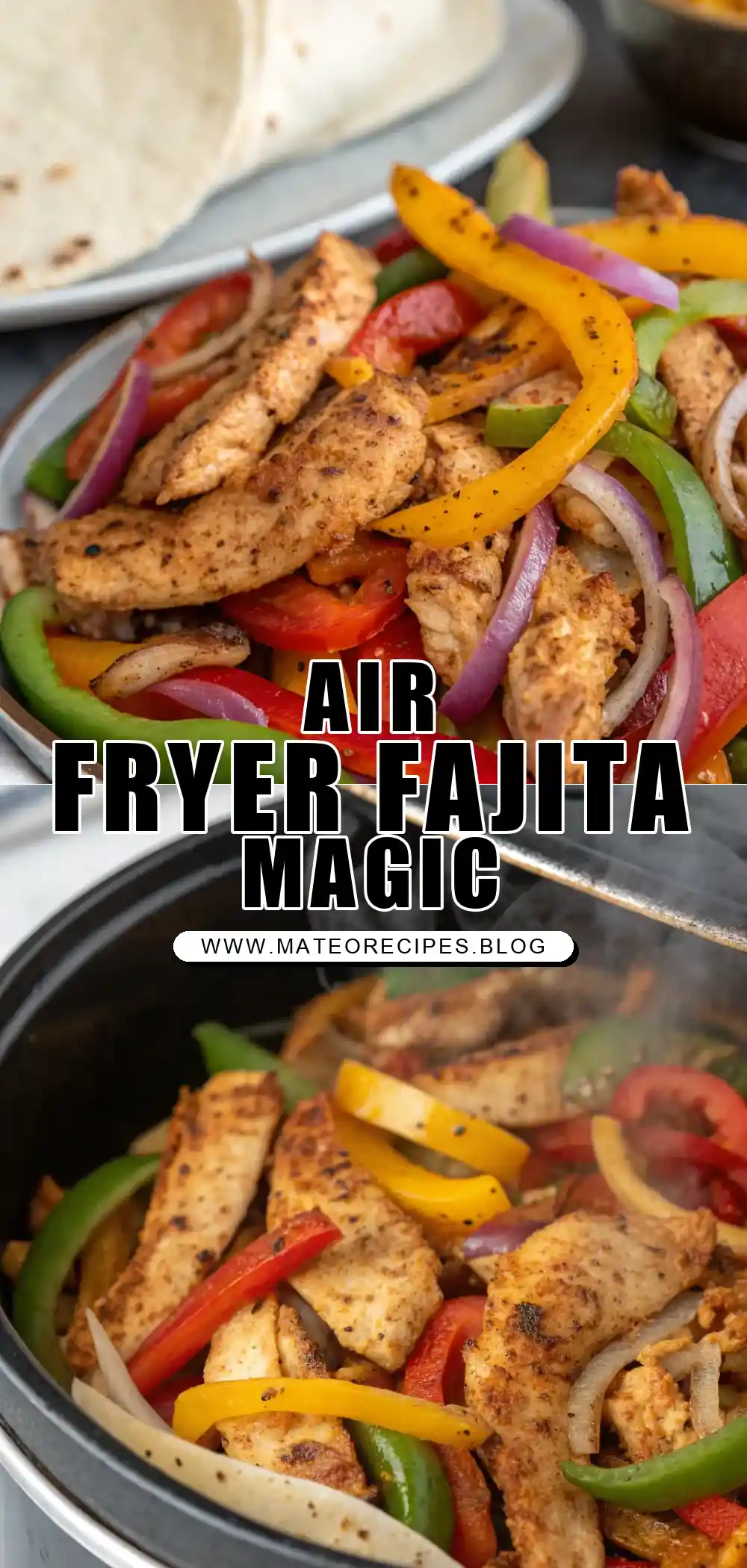 Pinterest pin 1 (Design 1) for Air Fryer Chicken Fajitas