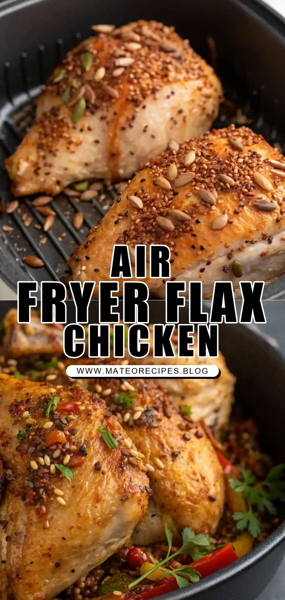 Pinterest pin 1 (Design 1) for Air Fryer Chicken Flax Seeds