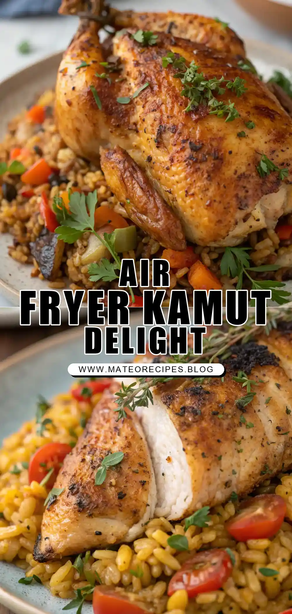 Pinterest pin 1 (Design 1) for Air Fryer Chicken Kamut