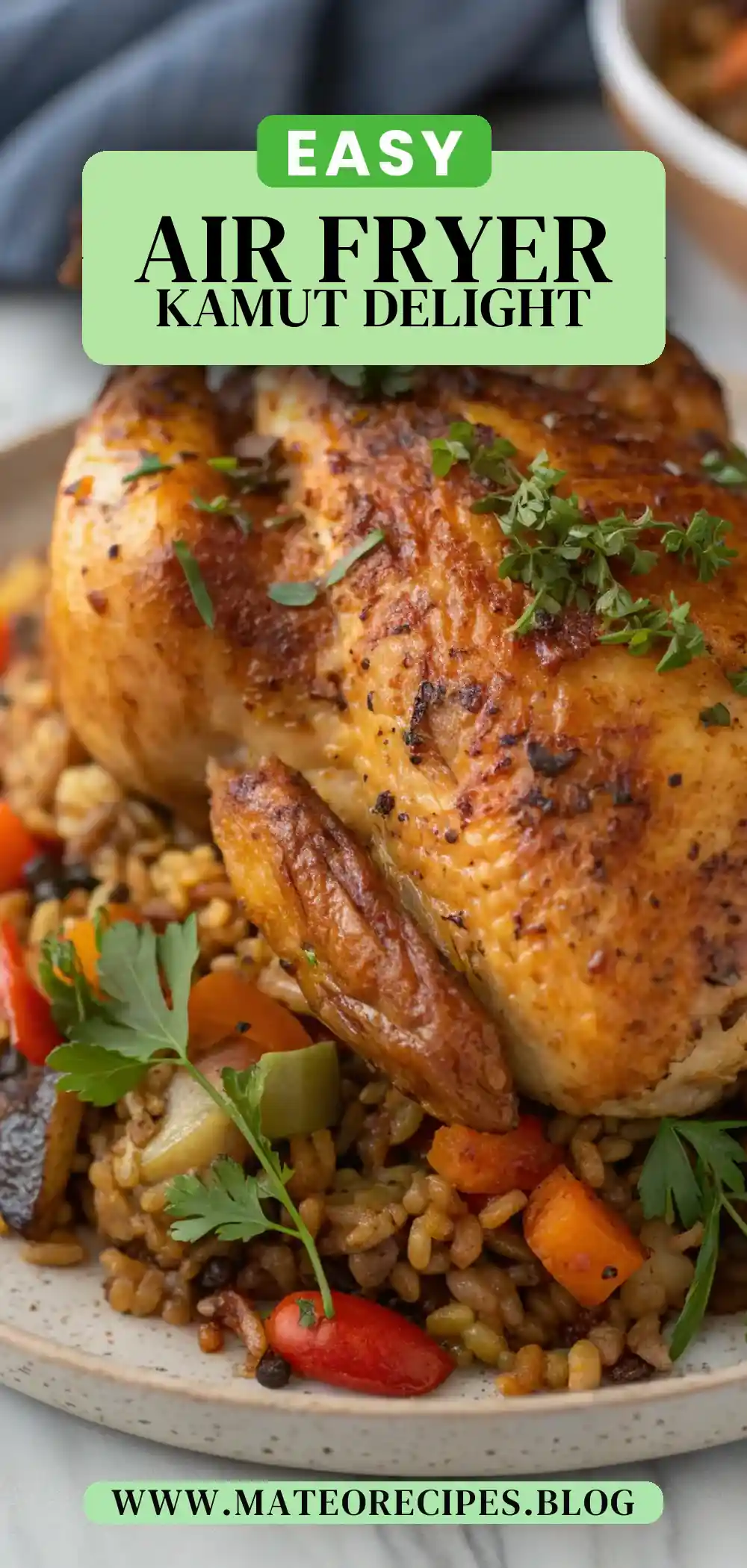 Pinterest pin 2 (Design 2) for Air Fryer Chicken Kamut