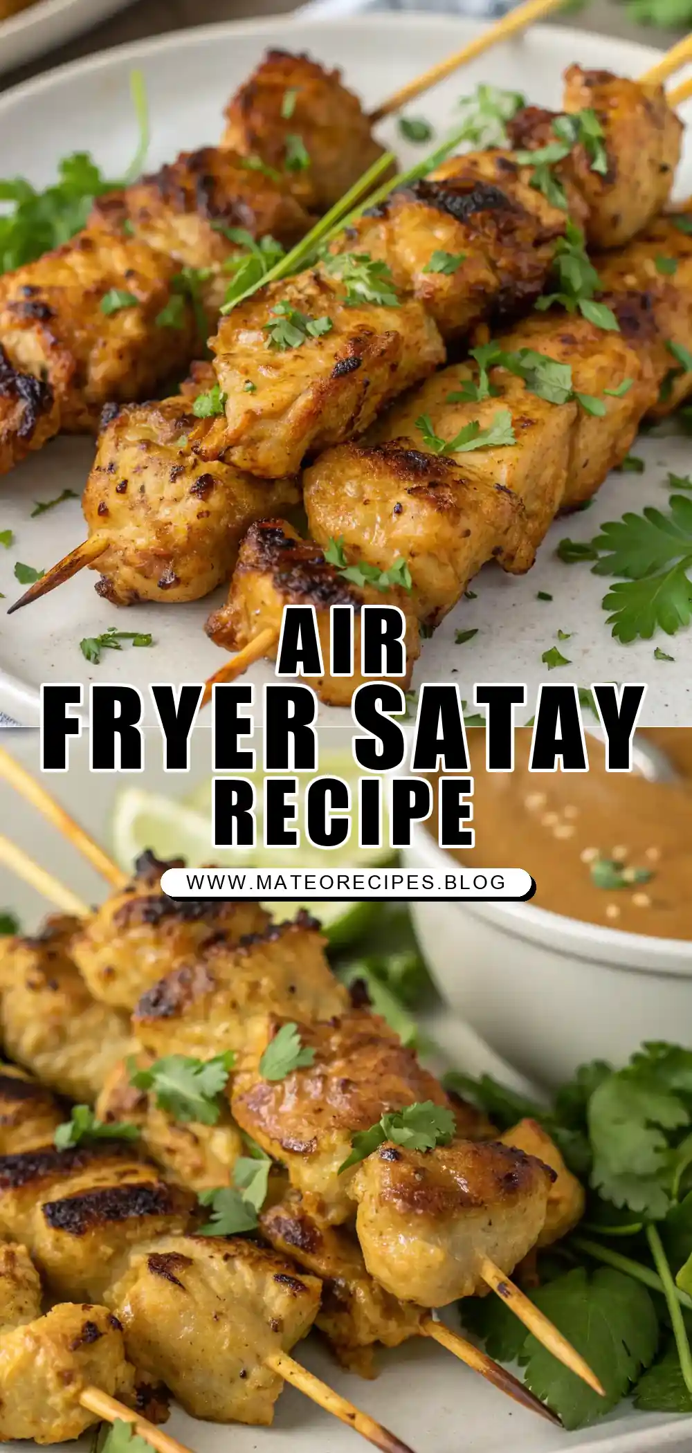 Pinterest pin 1 (Design 1) for Air Fryer Chicken Satay