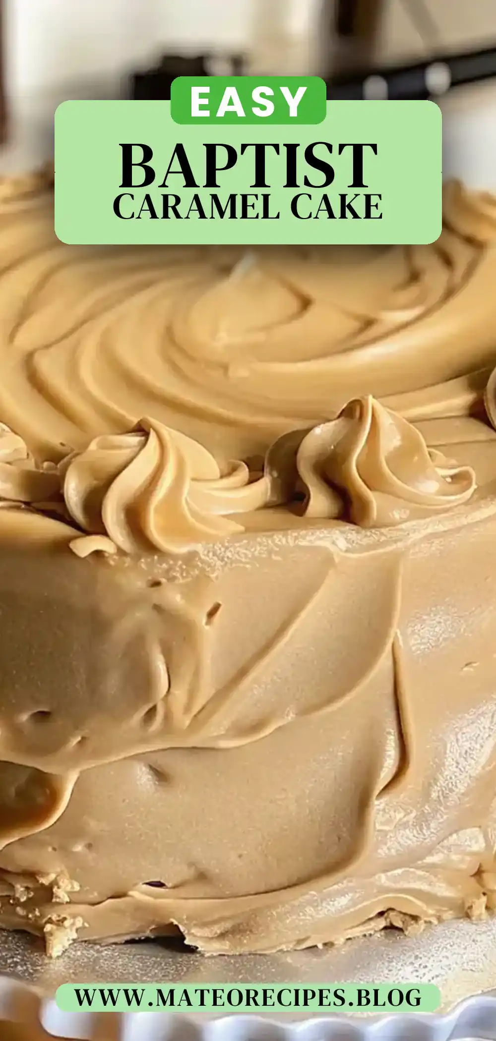 Pinterest pin 2 (Design 2) for baptist pound cake with caramel icing