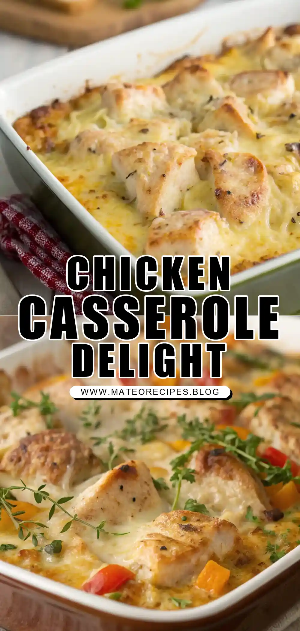 Pinterest pin 1 (Design 1) for Baked Chicken Casserole