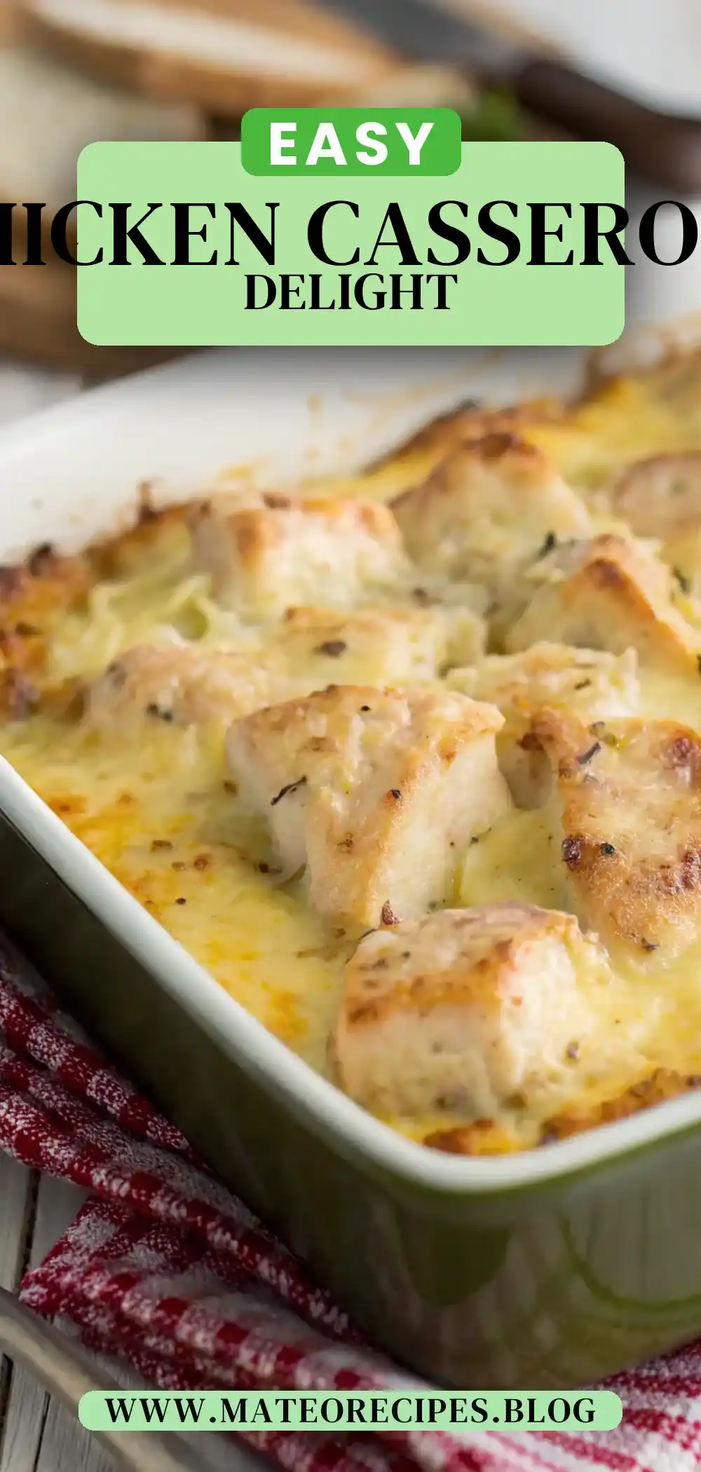Pinterest pin 2 (Design 2) for Baked Chicken Casserole