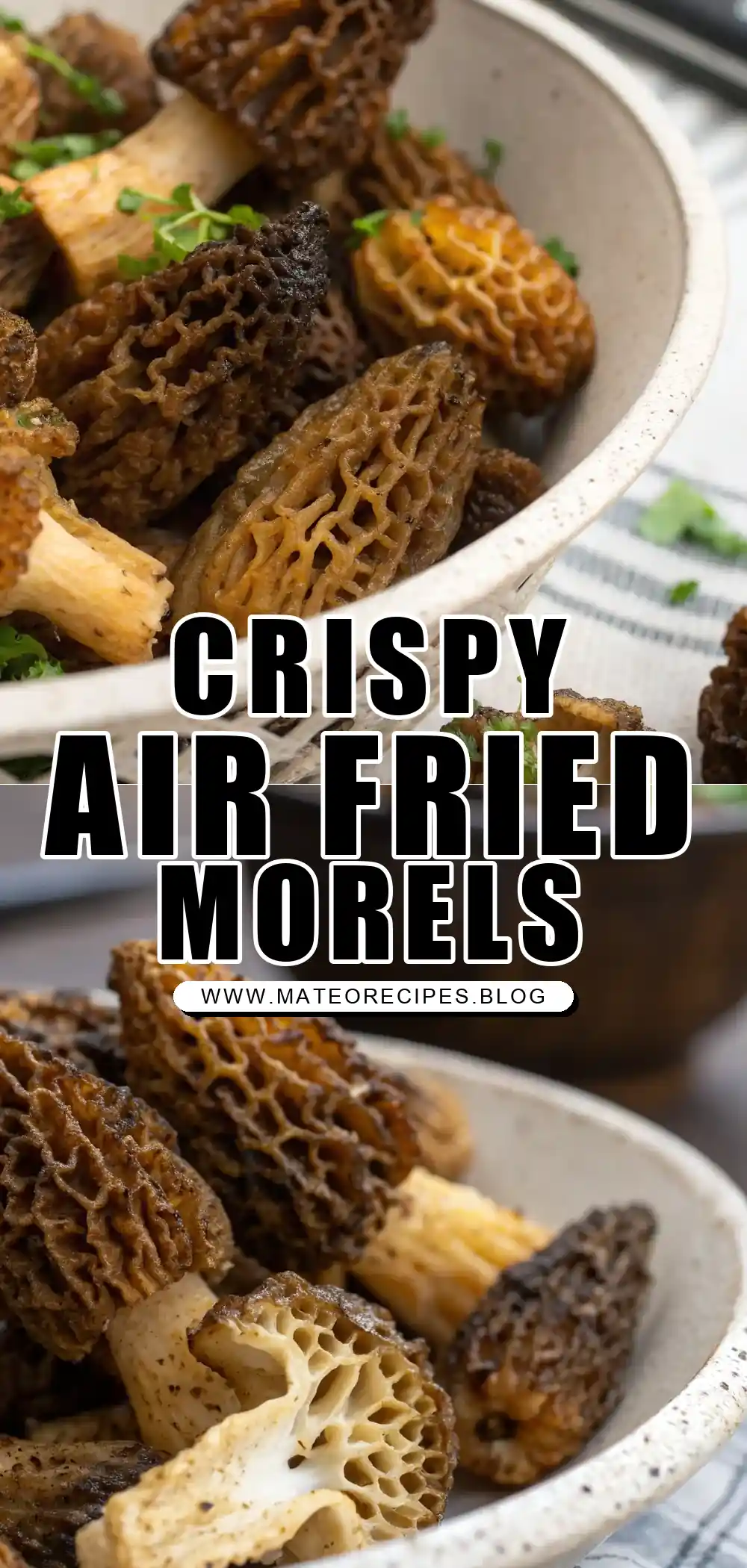 Pinterest pin 1 (Design 1) for Air Fryer Morels