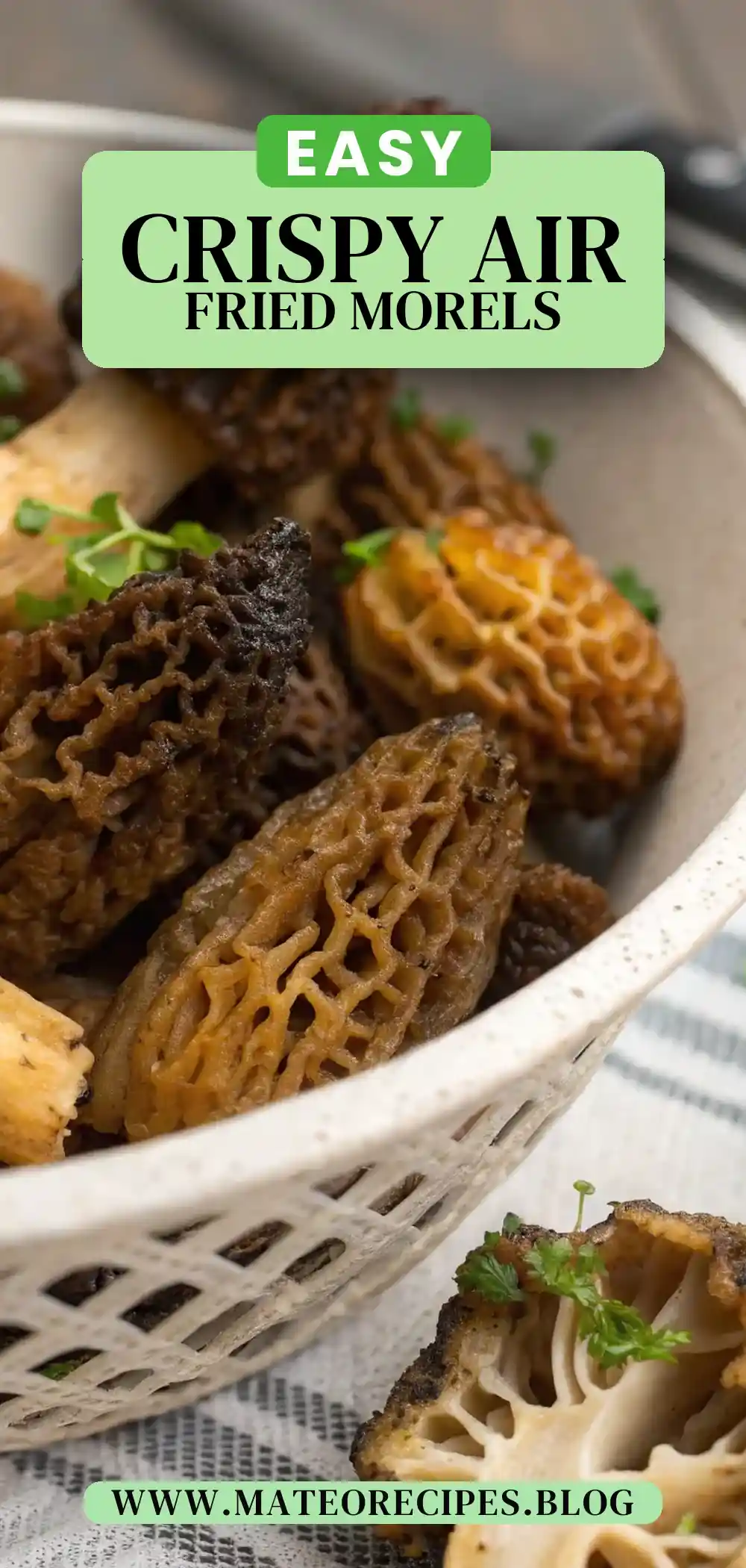 Pinterest pin 2 (Design 2) for Air Fryer Morels