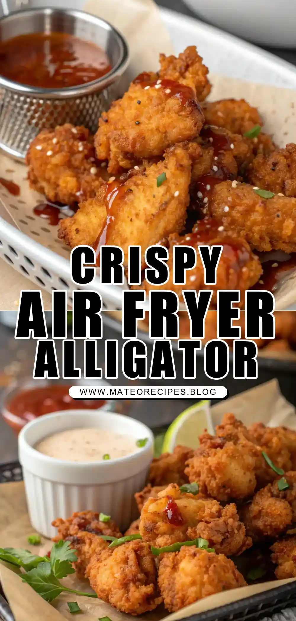 Pinterest pin 1 (Design 1) for Air Fryer Alligator Tails