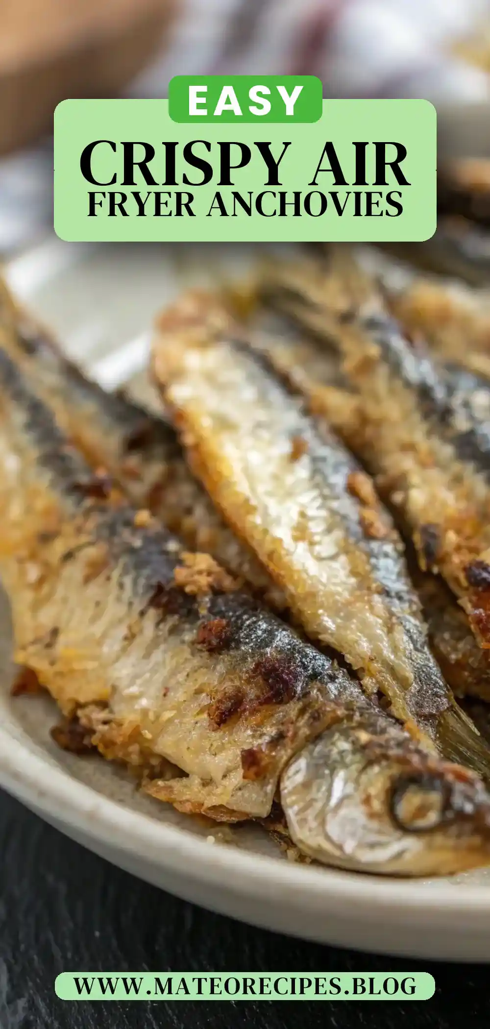 Pinterest pin 2 (Design 2) for Air Fryer Anchovies