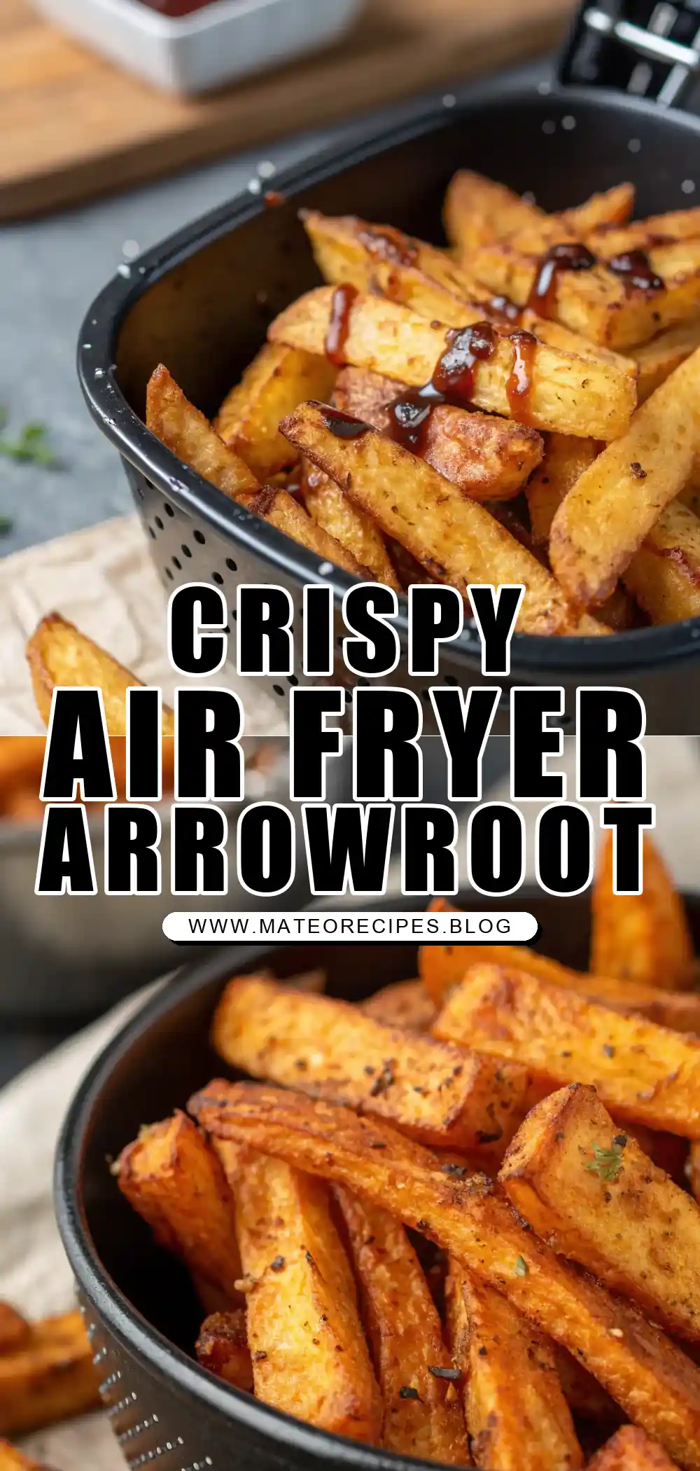 Pinterest pin 1 (Design 1) for Air Fryer Arrowroot