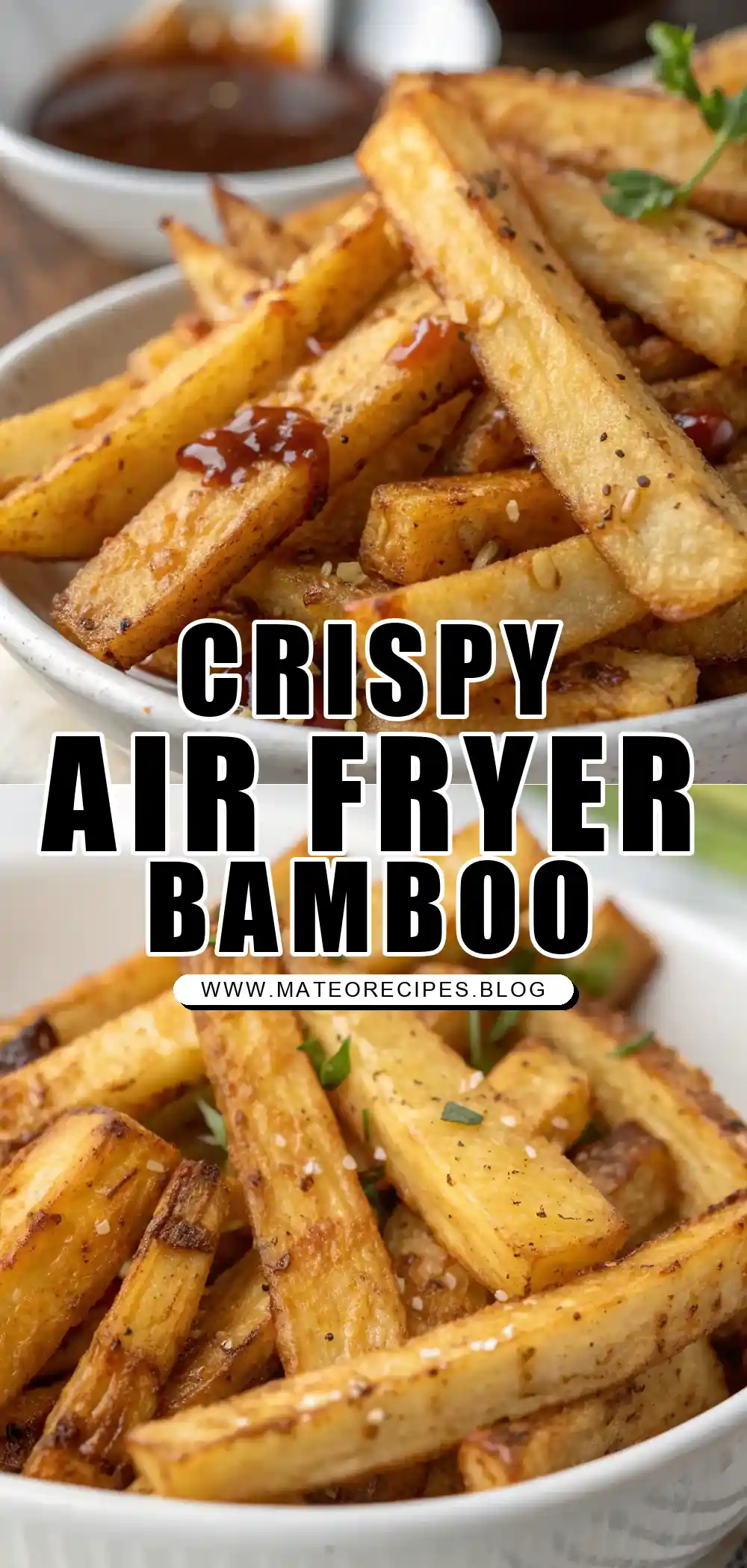 Pinterest pin 1 (Design 1) for Air Fryer Bamboo Shoots