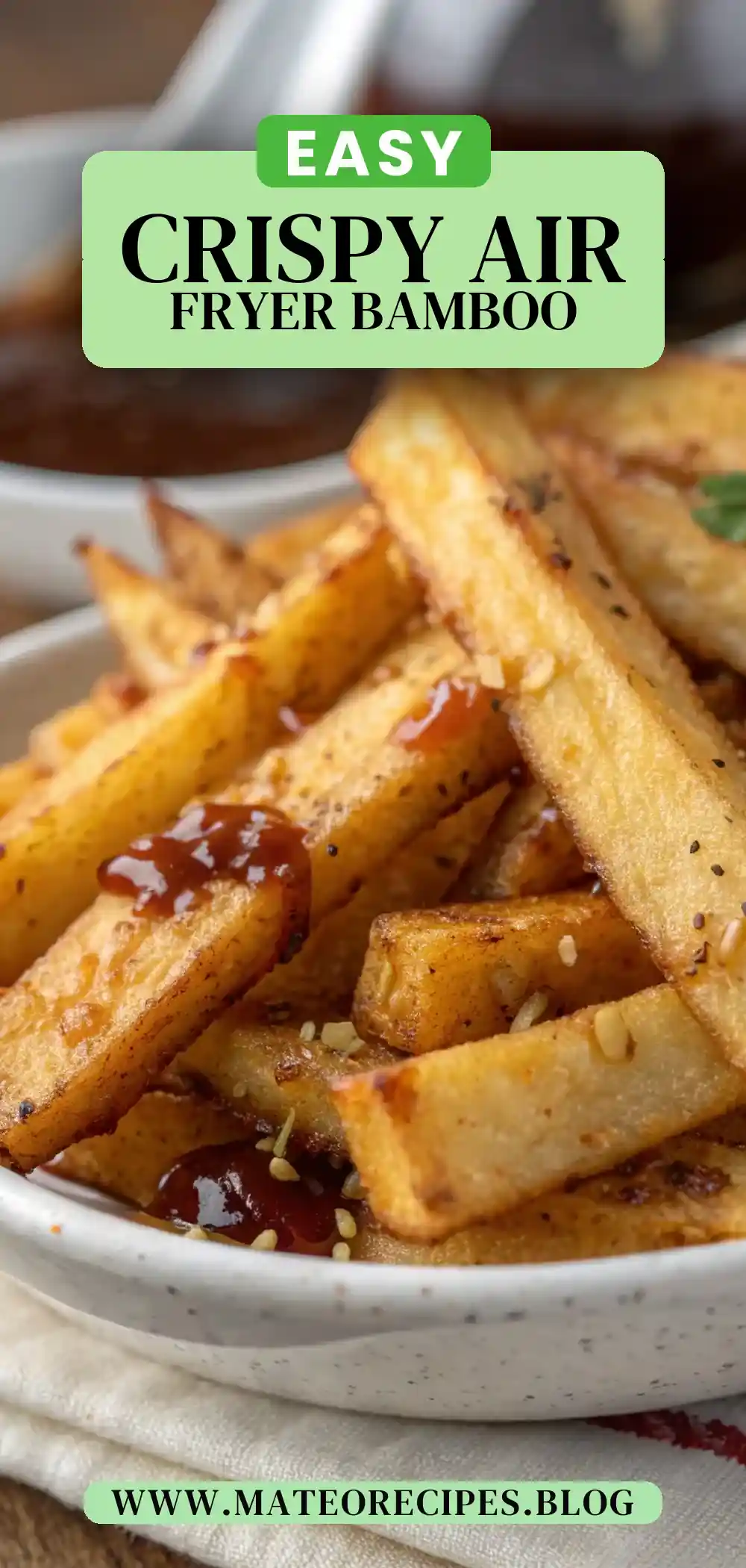 Pinterest pin 2 (Design 2) for Air Fryer Bamboo Shoots