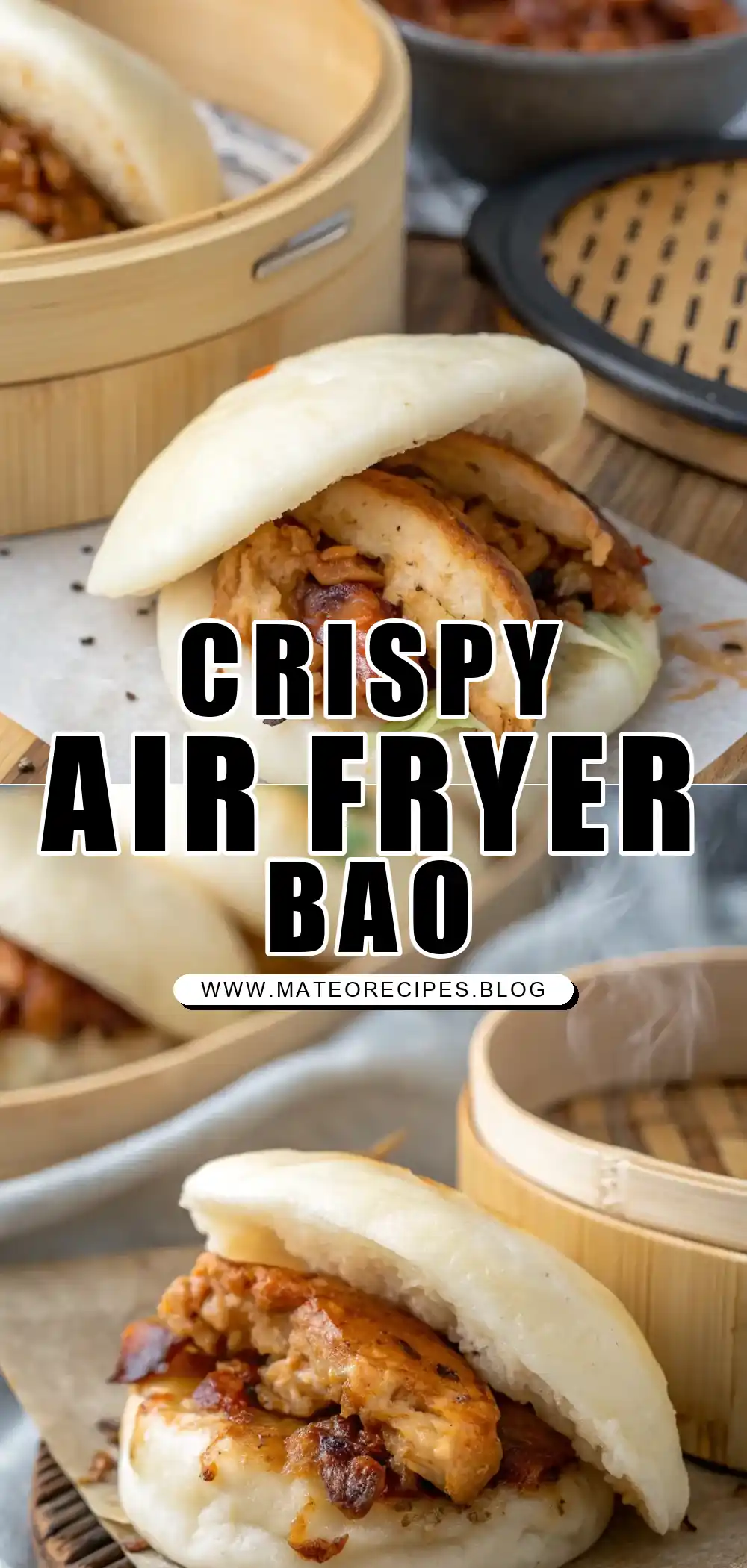 Pinterest pin 1 (Design 1) for Air Fryer Chicken Bao