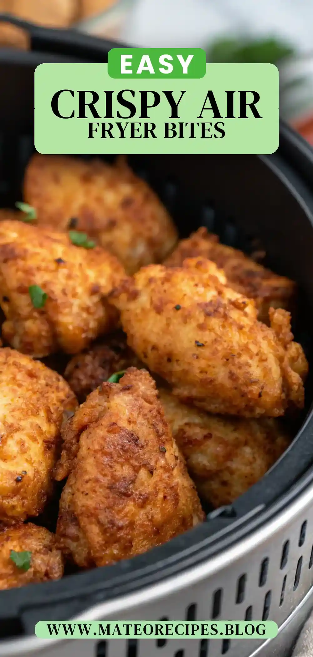 Pinterest pin 2 (Design 2) for Air Fryer Chicken Poppers