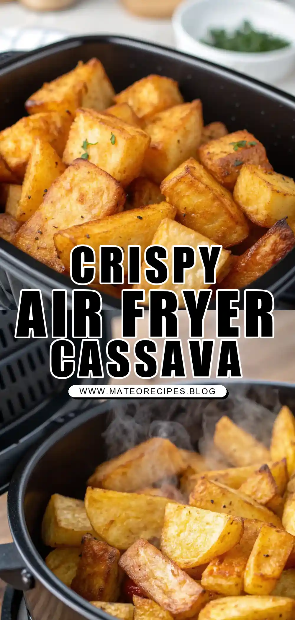 Pinterest pin 1 (Design 1) for Air Fryer Cassava