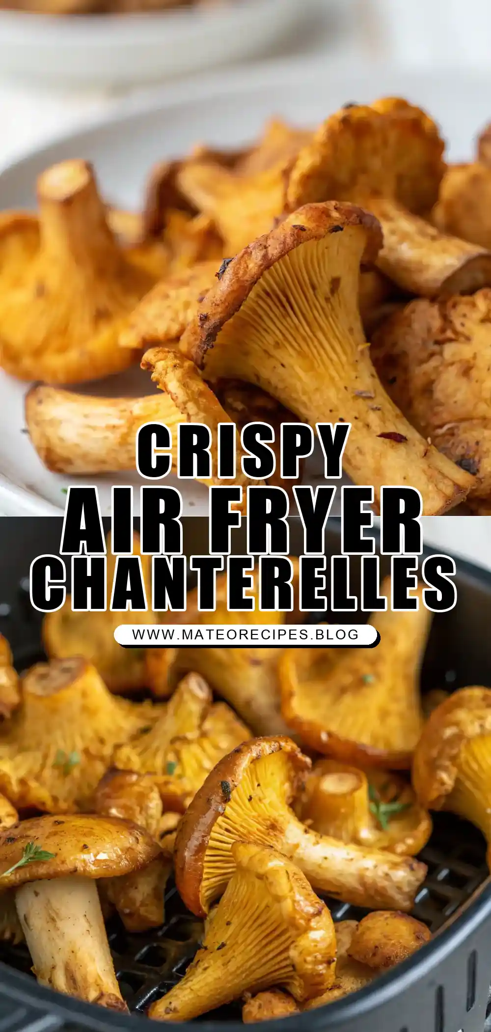 Pinterest pin 1 (Design 1) for Air Fryer Chanterelles