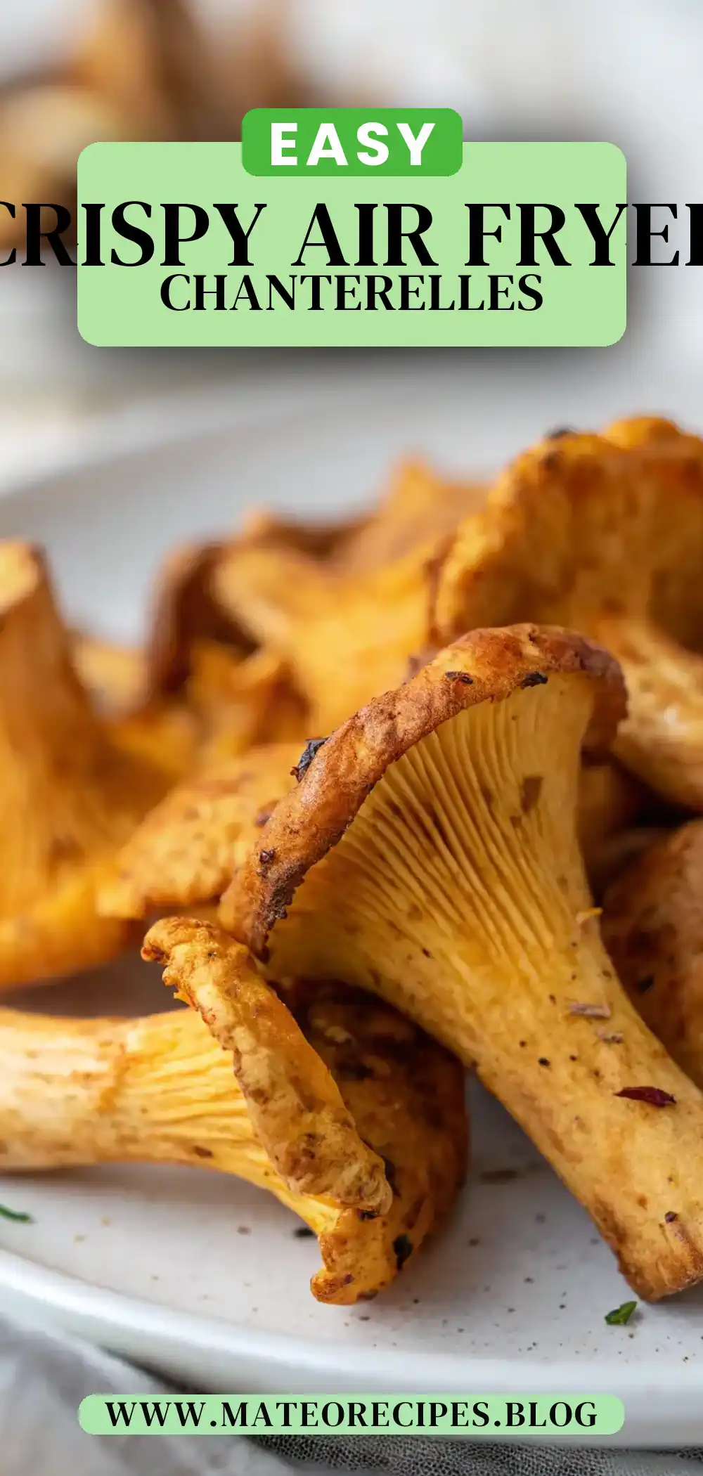 Pinterest pin 2 (Design 2) for Air Fryer Chanterelles