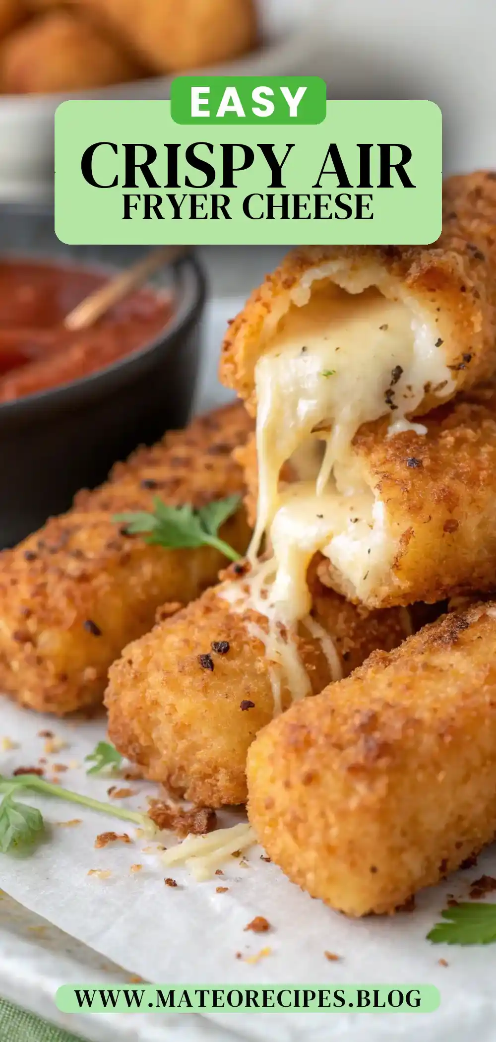Pinterest pin 2 (Design 2) for Air Fryer Mozzarella Sticks
