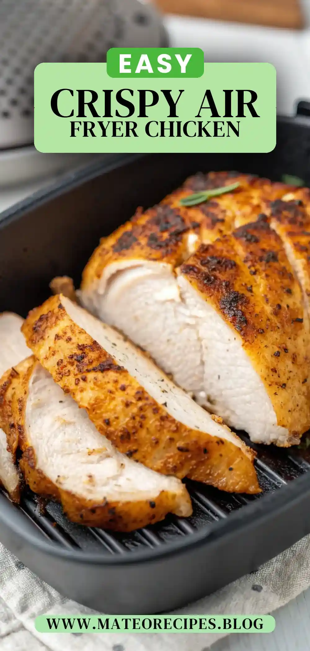 Pinterest pin 2 (Design 2) for Air Fryer Chicken Breast