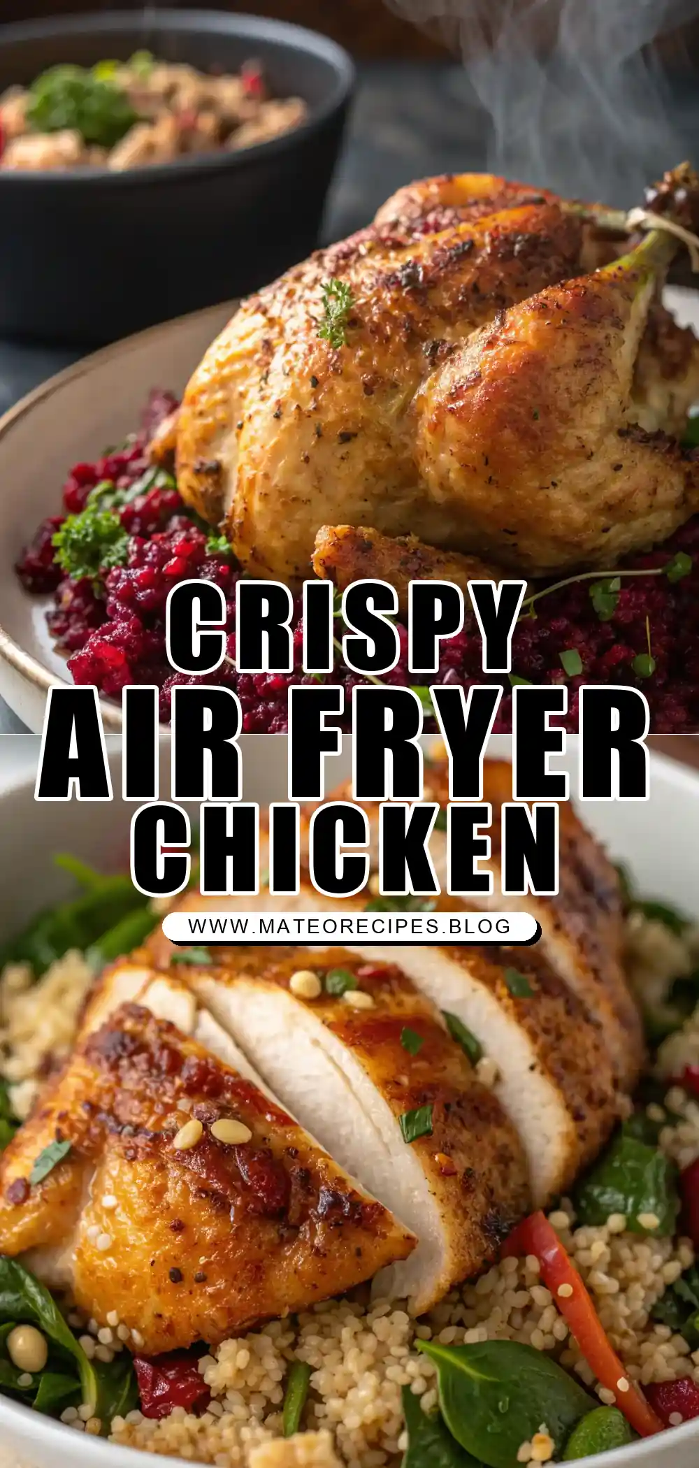 Pinterest pin 1 (Design 1) for Air Fryer Chicken Amaranth