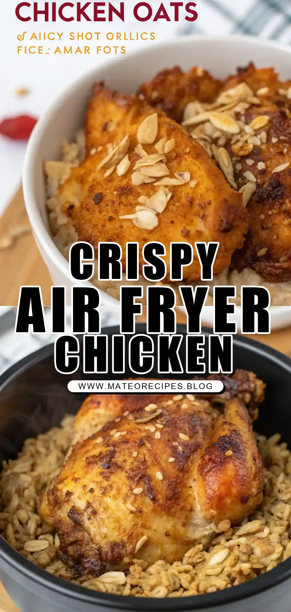 Pinterest pin 1 (Design 1) for Air Fryer Chicken Oats