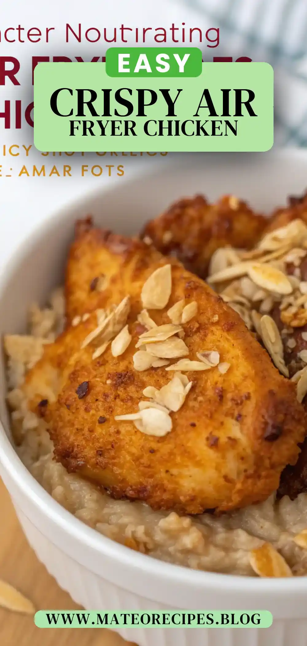 Pinterest pin 2 (Design 2) for Air Fryer Chicken Oats